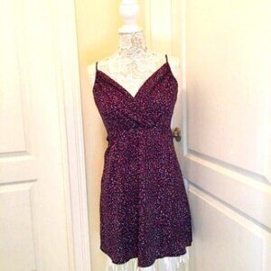 Gap Spaghetti Strap Dress Purple Polka Dot